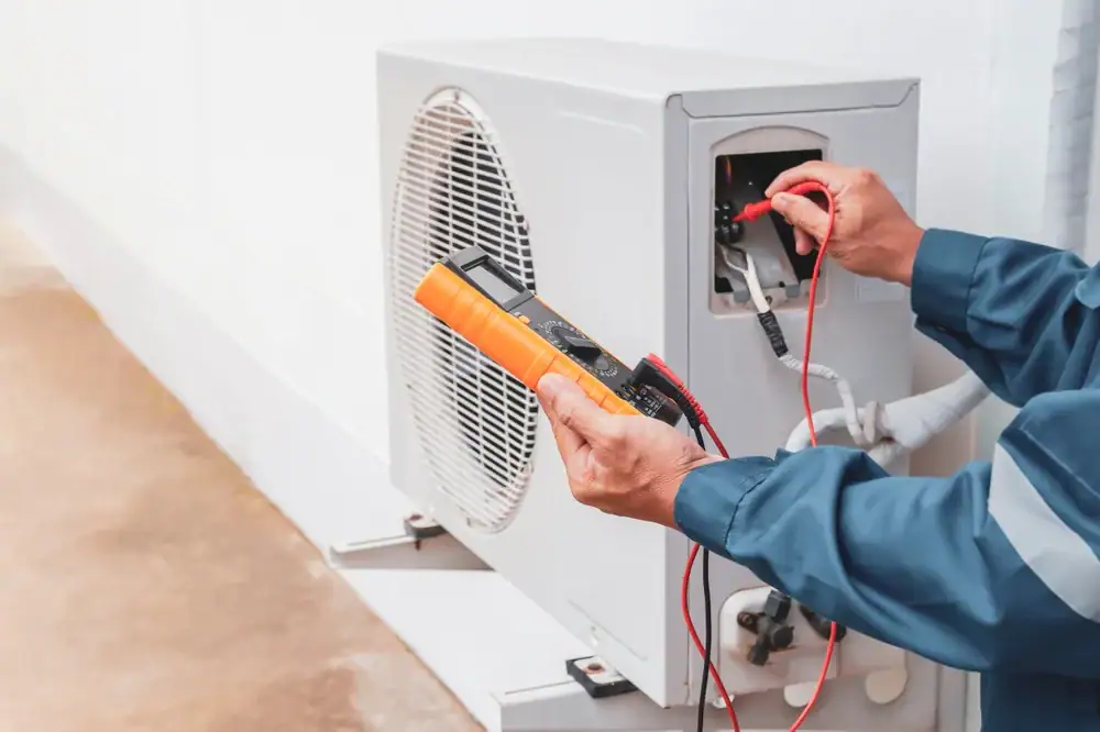 Technician Inspecting Ac Unit Greater Bridgeport Planning Region Connecticut_3